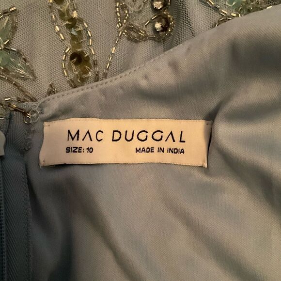 Mac Duggal 10808 Womens Blue Hand Beaded Floral Gown Dress Blue - Picture 16 of 16